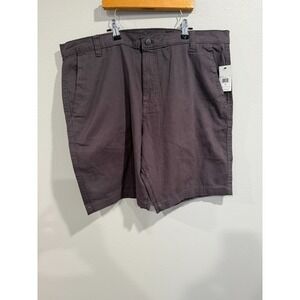 Volcom Road Trip Chino Short Mens 38 Black Stretch Cotton Slash Pockets Pull-On